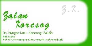 zalan korcsog business card